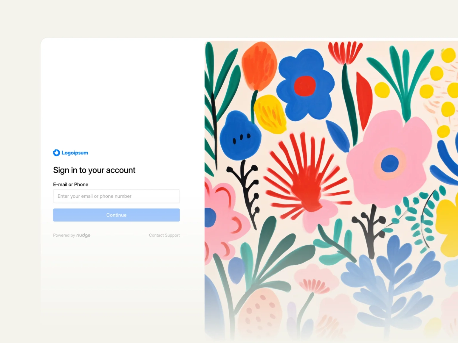 Custom imagery for login, registration, and enrollment