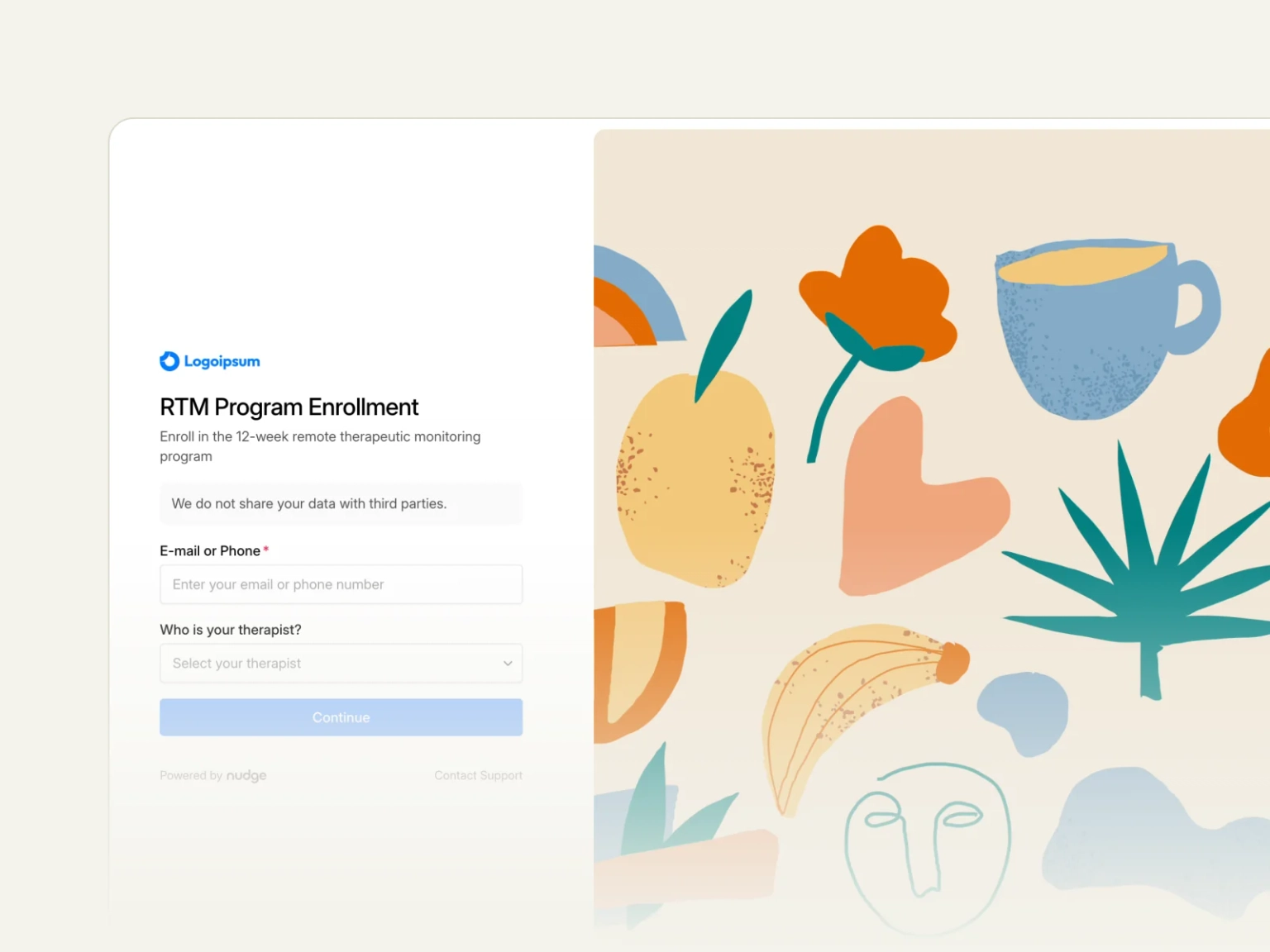 Nudge RTM enrollment form with provider selection